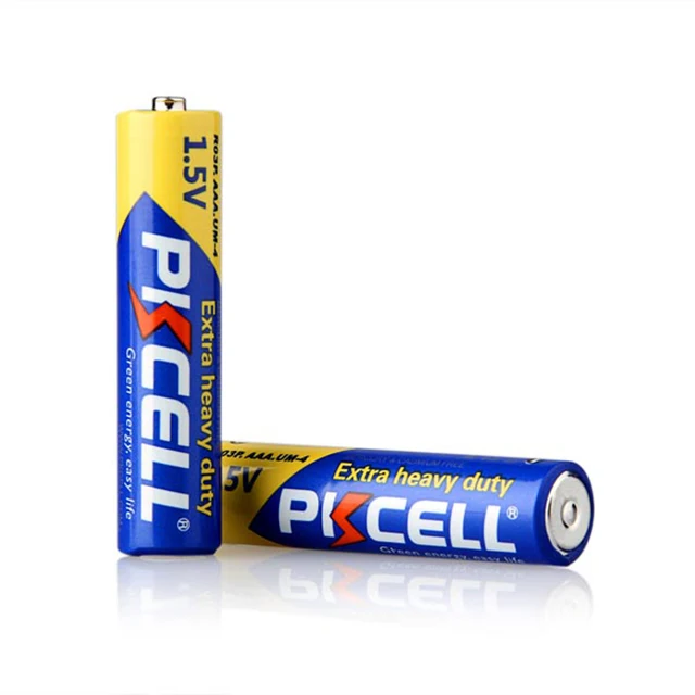 High quality PKCELL 1.5v R03P zinc carbon heavy duty shrink pack battery AA