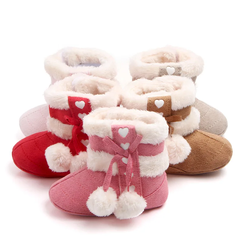 Hot Selling Prewalker Toddler Boots Premium Soft Anti-Slip Sole Warm Winter Boots for Infant Baby Girls