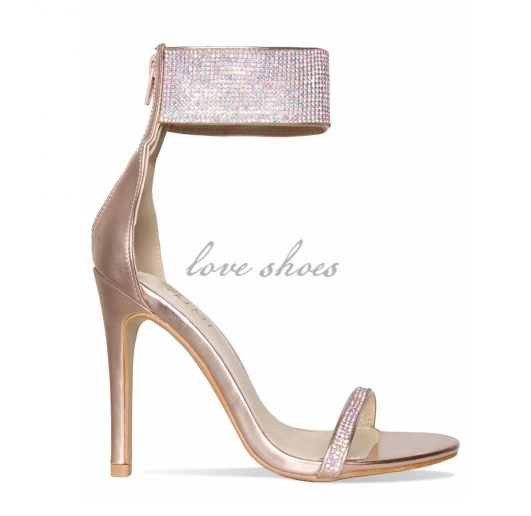 Ladies Party Wear Rose Gold Suede 