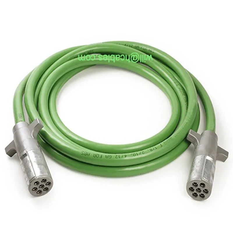 Зеленый цвет Американский 7 способ спиральный кабель прицепа 1/8AWG-2/10AWG-4/12AWG для ABS