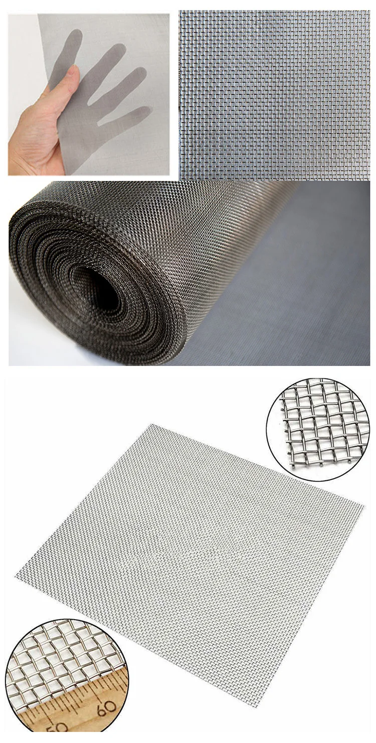 304 Stainless Steel Woven Wire 5 Mesh  12"X24" Metal Security Guard Garden Screen Cabinets Mesh