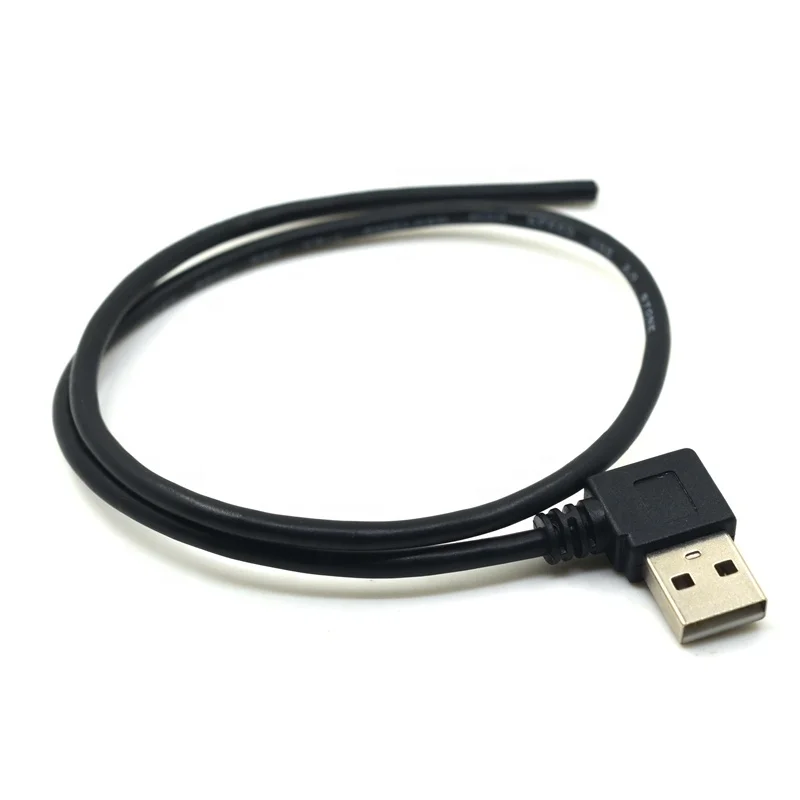 Mayitr 1PC 20cm USB 2.0 To Right Angle 90 Degree Male Plug Cable Cord USB2.0 Female to Male Plug Adapter Black Lysee Data Cables 