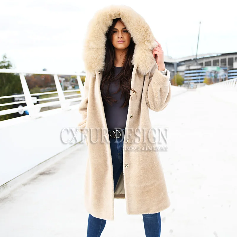 sheep wool collar jacket