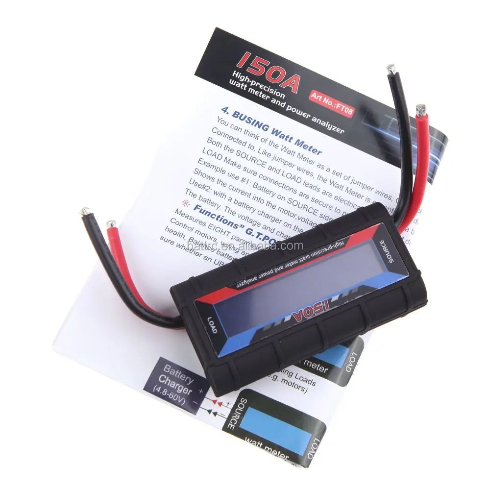 Радиоуправляемый анализатор мощности 150A ватт с подсветкой ЖК-дисплей высокая точность