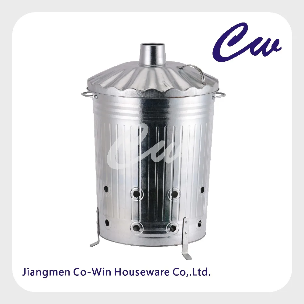 
 75 л литровый Гальванизированный металлический садовый мусорный контейнер  