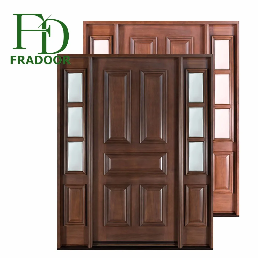Victorian Natural Wooden Front Door Designs for Houses