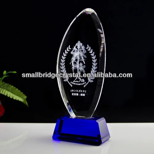 Custom 3D Engrave Blank Crystal Trophy Award Plaque Trophy Crystal for Souvenir Gifts