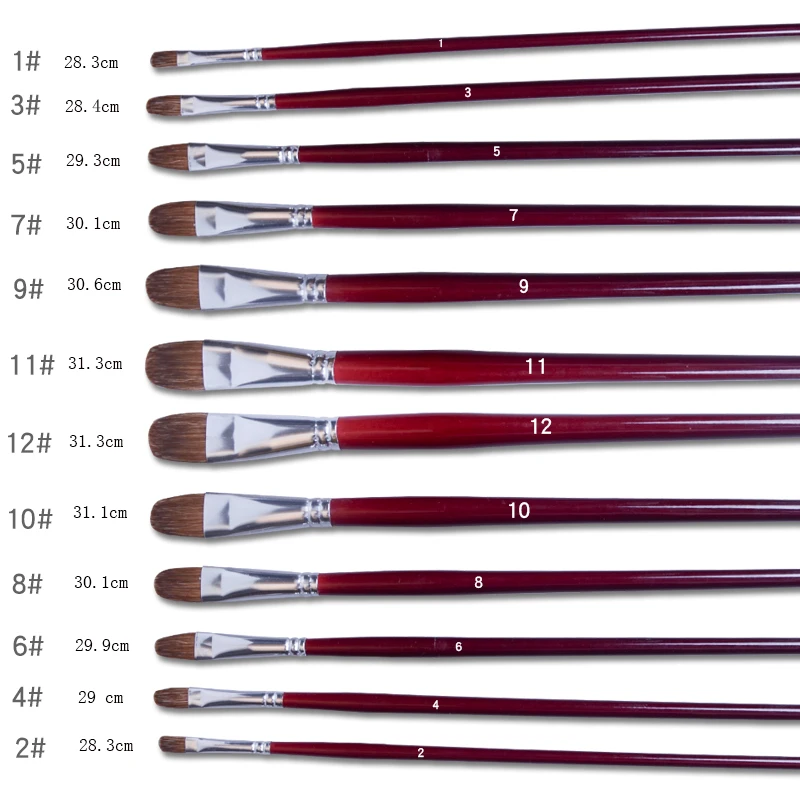 
 Цена по прейскуранту завода-изготовителя 6 шт. колонковая кисть художника филберт кисть комплект красной ручкой для масла и акриловой живописи  