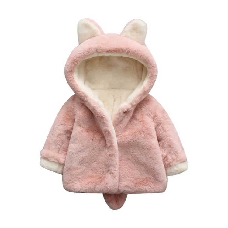 Kids Baby Girl Faux Fur Jacket Fleece Teddy Bear Fleece Coat Winter Warm Outwear 