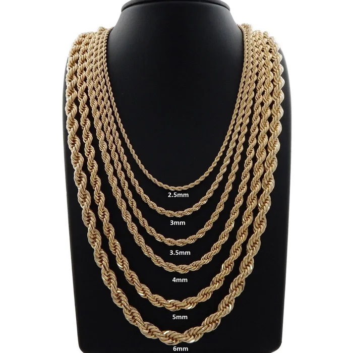 Hip Hop Rope Chain Necklace 18-36\