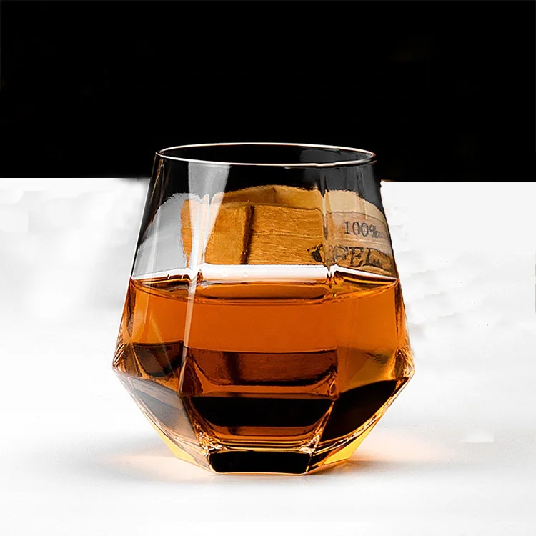 Material Unique Stemless Tumbler Hexagon Whiskey Glass