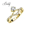 Brass with 18K yellow gold  plated Double Wishbone Ring
