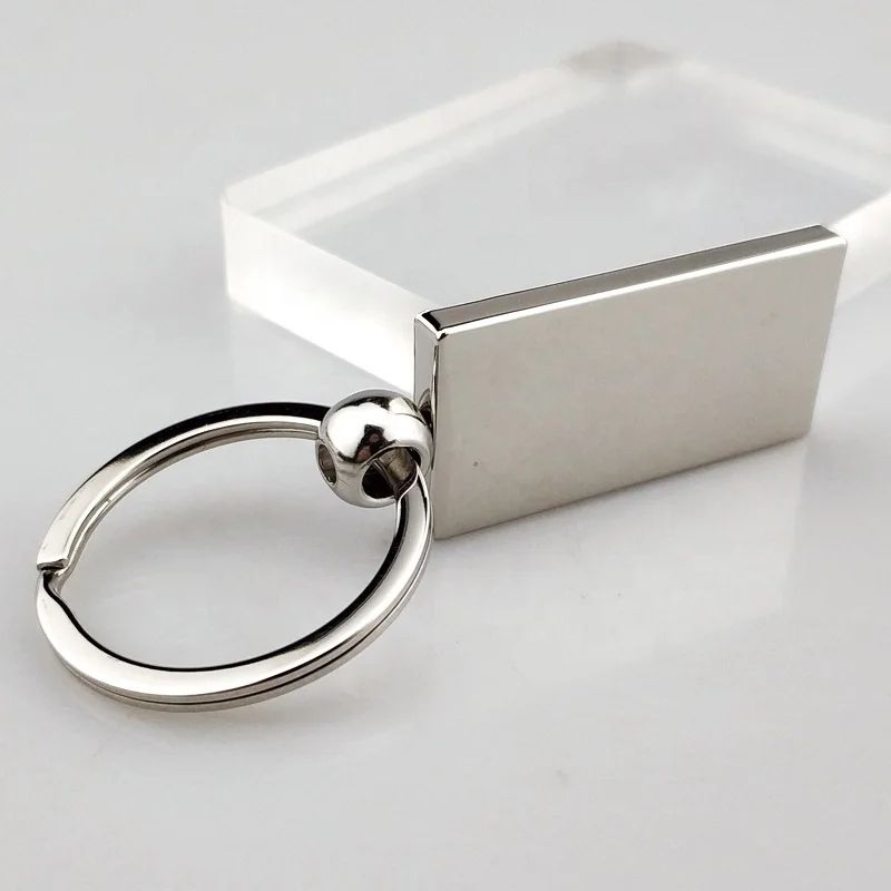 Luxury Car Accessory Pendant Blank Custom Rectangle Metal Keychain