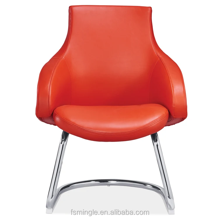 Вращающийся синий кожаный офисный стул из натуральной коровьей