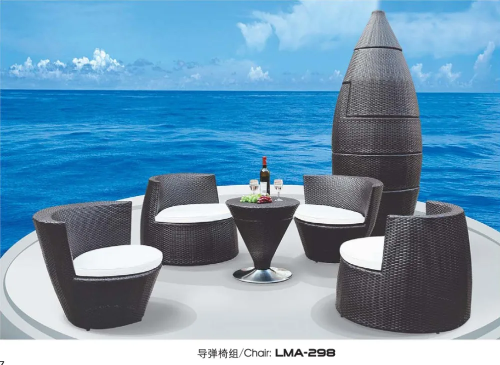 Muebles De Jardín Curvo,Mesa De Comedor Y Silla De Bambú De Plástico