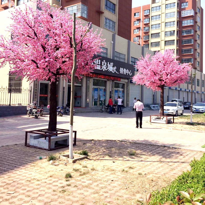 China Factory 8Ft Artificial Cherry Blossom Tree White Artificial Wedding Decor Tree Plastic Japan Sakura Artificial Flower Tree