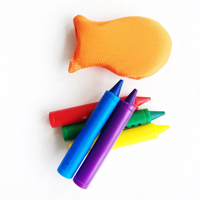 Wholesale Easy Clean &Washable Bathtime Fun Bathtub Crayons 6PKG W/ Sponge  From m.