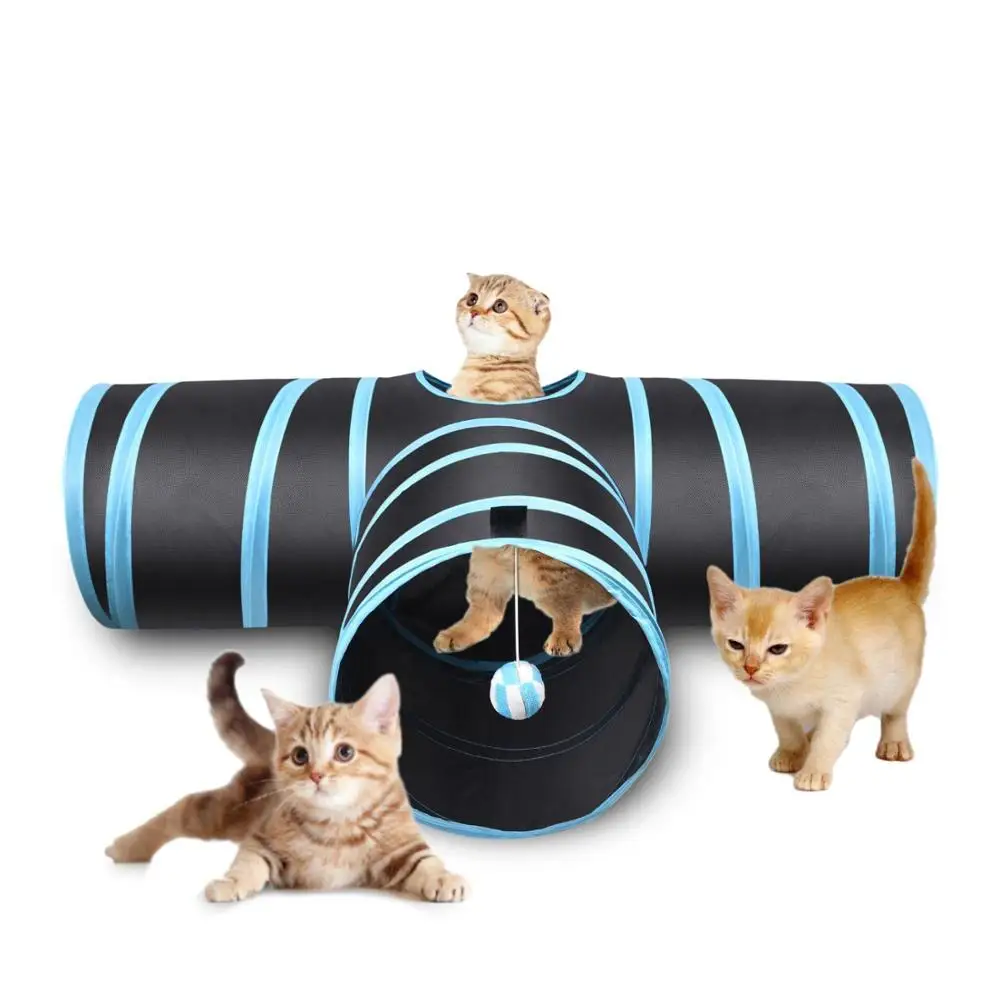 Pet Cat Tunnels Tube Maze Plegable Plegable 3 Way Cat Toys 