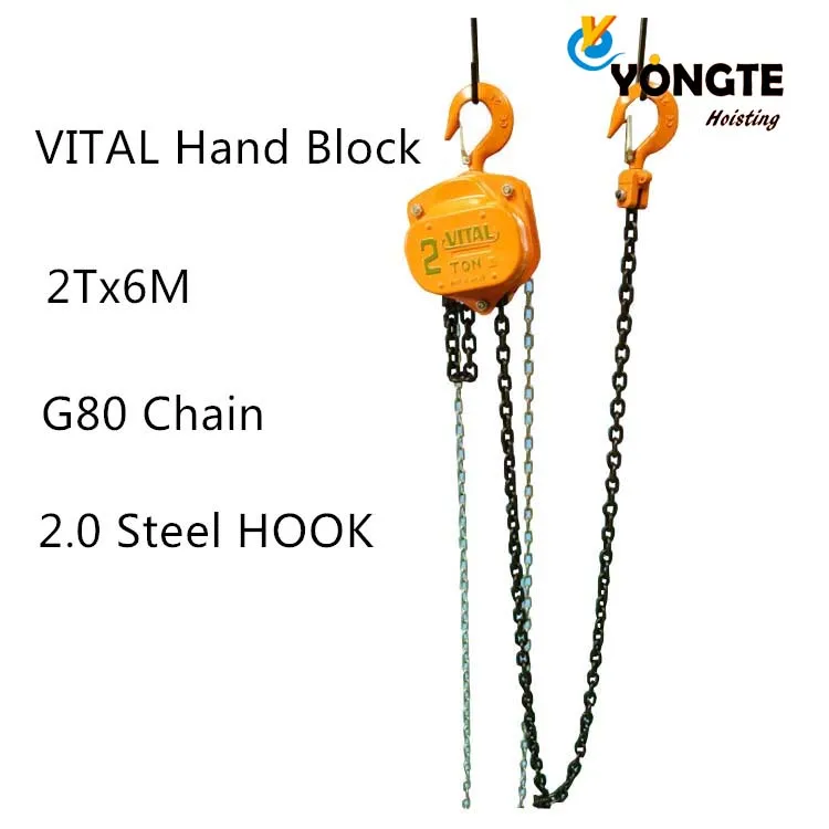 VITAL Model 2T 6M Manual Chain Block - Reliable Lifting Power