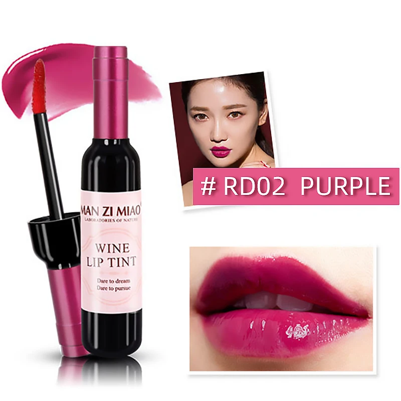 Rcy01a2 Manzimiao Cute Wine Bottle Matte Lip Tint Liquid Matte