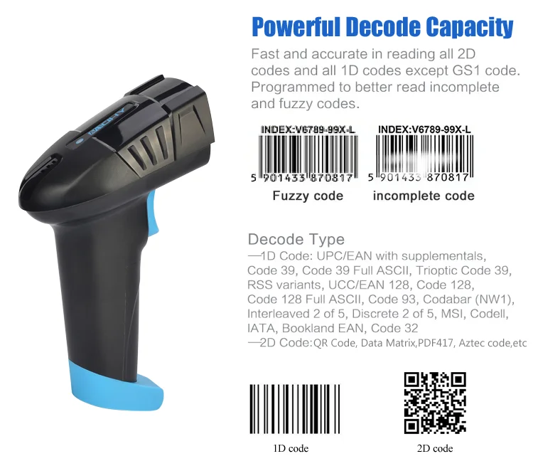 YHDAA YHD-6100DW 2D Wireless Barcode Scanner with Base China Manufacturer Support OEM