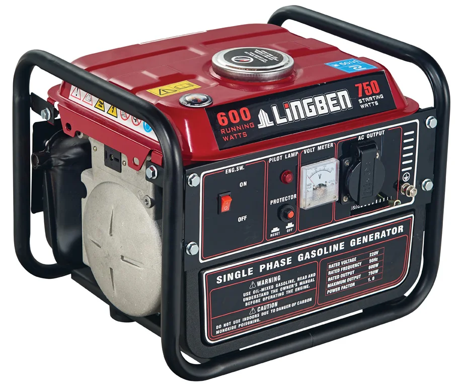 Lingben Silent Generator Gas Power 2HP 3600rpm Recoil Start Small Home Use LB950-A