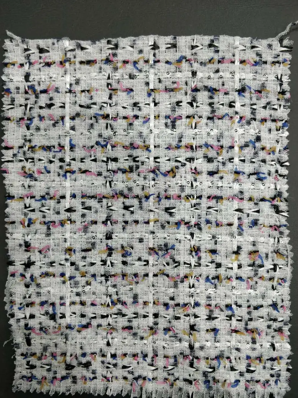 Colorful Tweed Fabric for Women Overcoat Fancy Yarn New Fashion 2018 Woven Contact Supplier Custom Jeans Suits