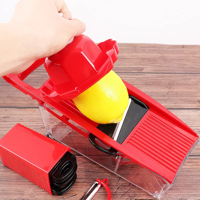 Multifunction Mandolin Vegetable Slicer  Vegetable Cutter With Container Lid 12 in 1 Magic Slicer