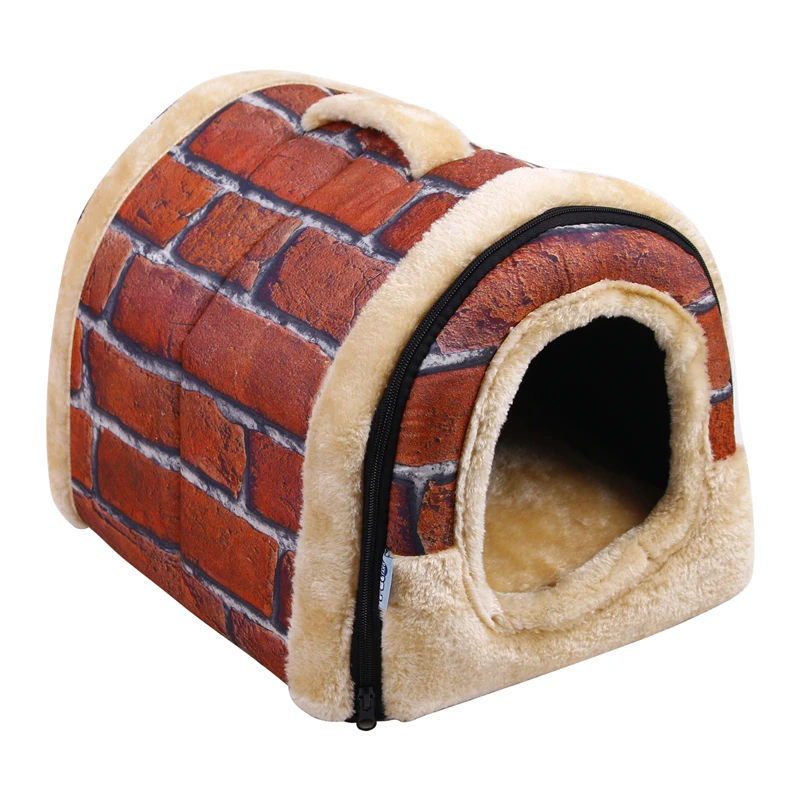 Wholesale High Quality Brick Dualuse Plush Pet Kennels Indoor House