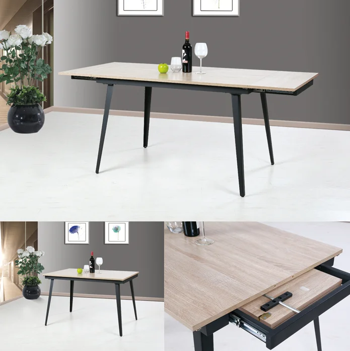 Home Restaurant Dining Room Modern Design Extendable Square Dining Table With Sliding Control Wooden Desktop Metal Legs Buy Extendable Dining Table Square Dining Table Restaurant Dining Table Product On Alibaba Com