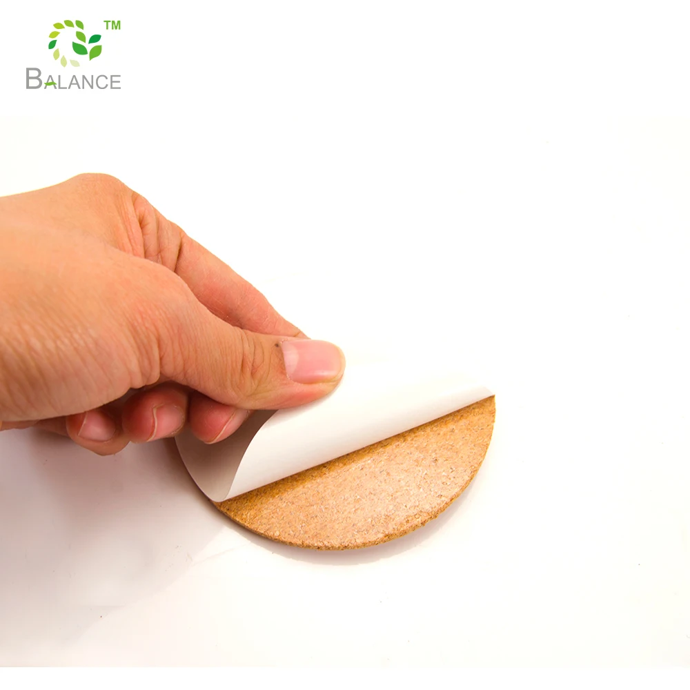 Natural Cork Pad Chair Feet Protector Adhesive Cork Circle Glass Protection Sticky Cork Dots for Furniture