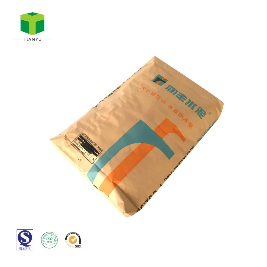 OEM 3 plis 50kg sac de papier kraft de soupape de sac de ciment