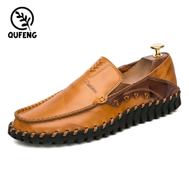 Hommes Conduite Mocassin Chaussures à talon plat en cuir Casual Fashion Slip On Chaussures Bateau 