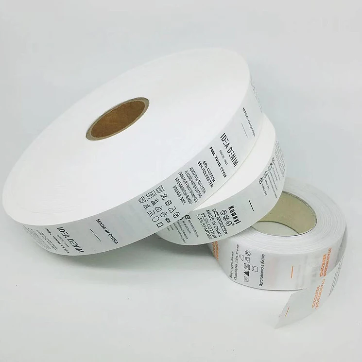 High Quality Labels Supplier Custom Instruction Clothing Nylon Wash Care  Neck Label Clothing Private Brand Name Logo  Label