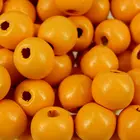Orange Round Wooden Beads Dyed Lead Free Car Seat Bead Wood Bracelets 6-22mm