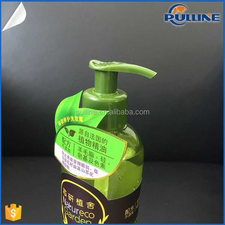 Cheap Shampoo Bottle Label Plastic Art Sticker Printing Shampoo Sticker