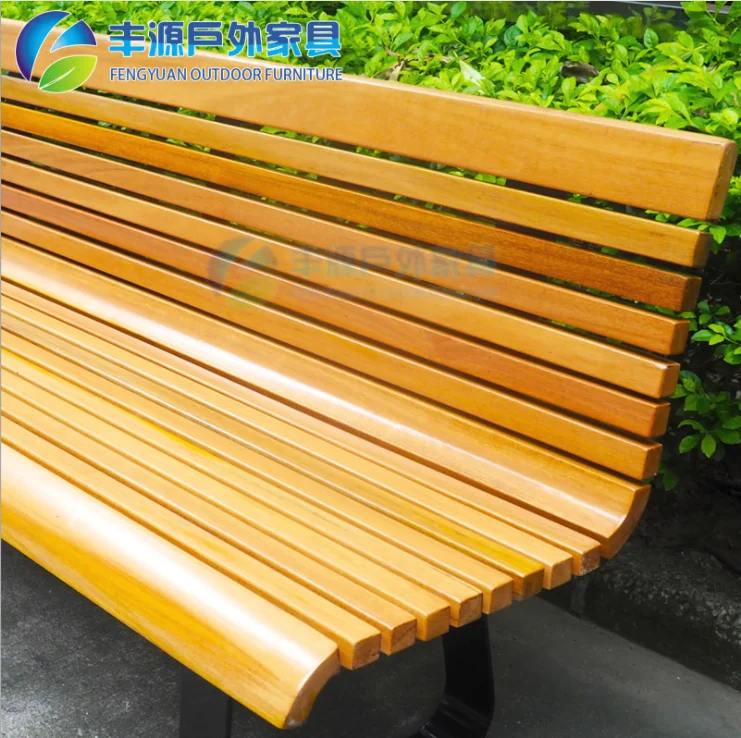 Modern Slatted Teak Wood Patio Bench Outdoor Furniture For Home Public ...