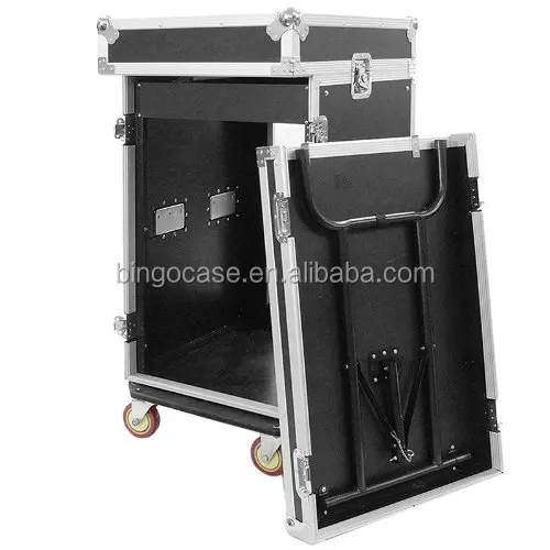 Portable 16U Rack Case with 10 Space Slant Mixer Top and Luxury Simple DJ Work Table