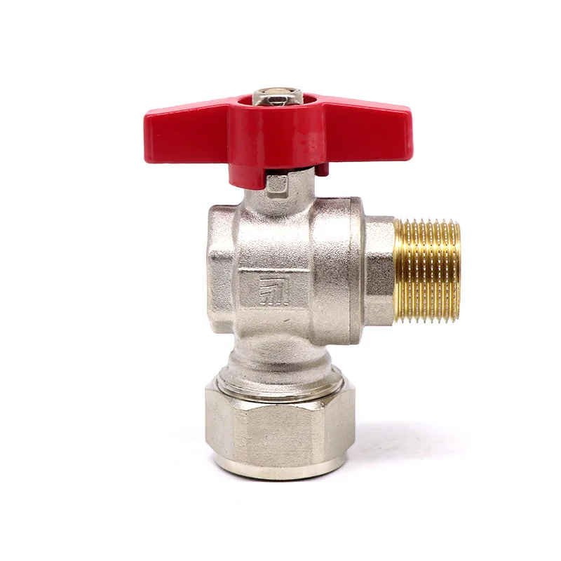 T438 Factory bsp Thread 1/2" connection forged hydraulic valves brass angle ball valve