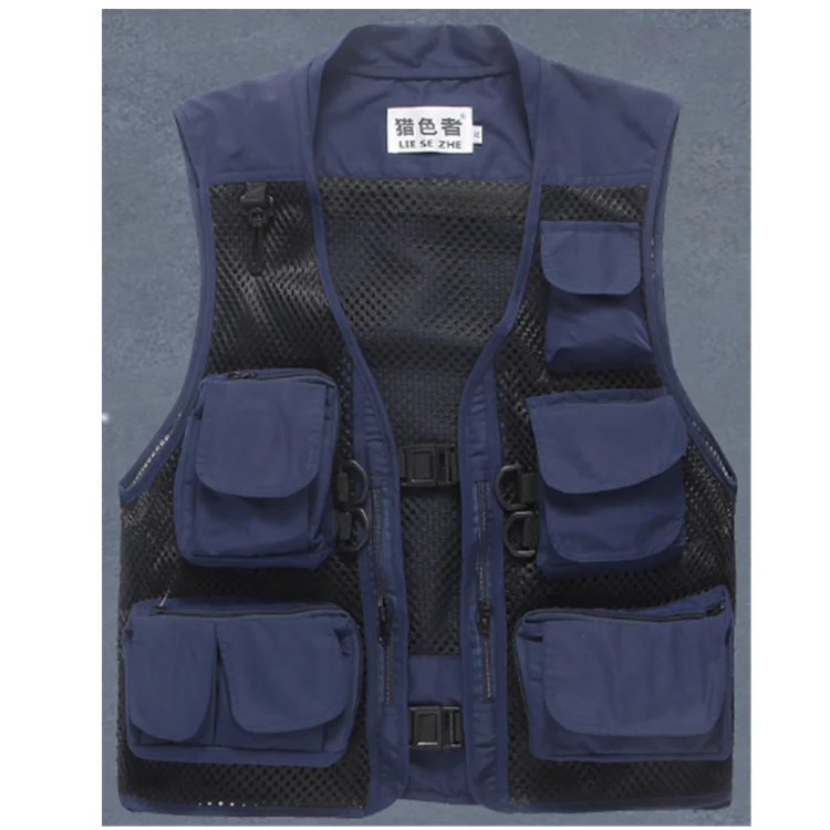 Colorful Fashion Breathable Fishing Men Mesh Vest with Many