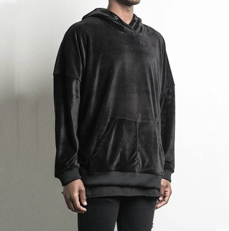 oversized velour hoodie