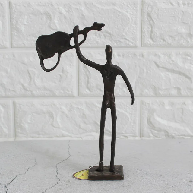 Guitar Player Abstract Bronze Sculptures for Home Decoration