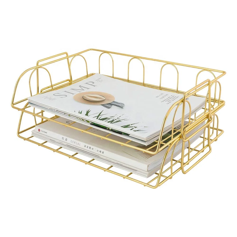 
 Офисные принадлежности, металлический Настольный органайзер, Штабелируемый органайзер для документов, букв  