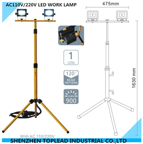 High Bracket Axle 110/220V LED Work Lamp 20W Led Flood light for Plaza using