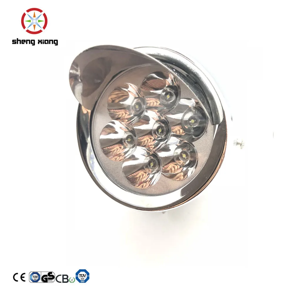 Винтажный велосипедный фонарь на батарейках с 7 светодиодами для Halley черного или хромированного цвета