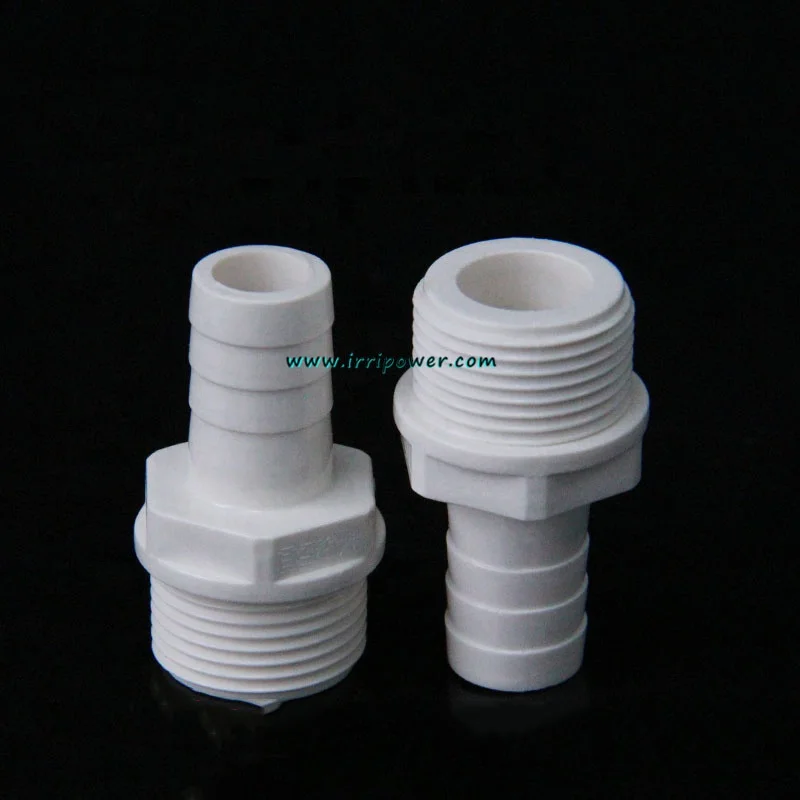 1" barb to 25mm bspm thread hose tail connector for pond pipe 