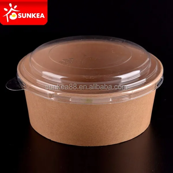 Custom Printed Kraft Paper Salad Bowl with Lid - Buy Paper Bowl, Paper Salad  Bowl, Salad bowl Product on Food Packaging - Shanghai SUNKEA Packaging Co.,  Ltd.