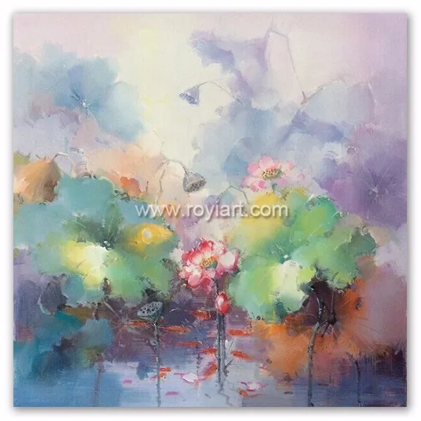 Royi Art Impressionist Lotus Flower Oilにpaintingキャンバス Buy 印象派の蓮の花の油絵 花の油絵 キャンバスの花の油絵 Product On Alibaba Com