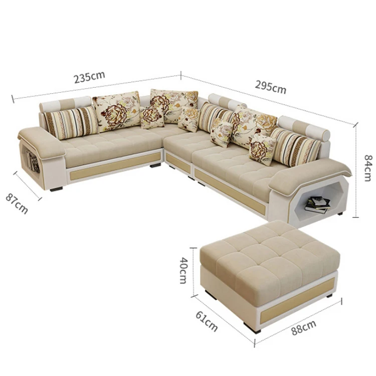 Foshan B107 Modern Style Design Fabric Sofa 7 Seater