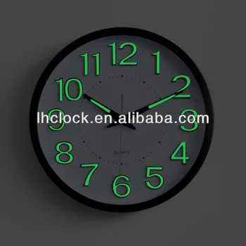 wall clock with luminous hands